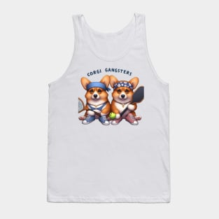 Corgi Puppies Playing Pickleball Design Tank Top